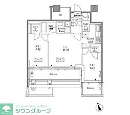 レジディアタワー目黒不動前 29階2LDKの間取り