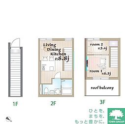 ルミドゥース目黒 1階2LDKの間取り