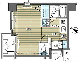 フェニックス目黒 3階ワンルームの間取り
