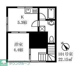 サライ武蔵小山 1階1Kの間取り