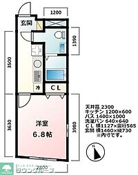 ジョワ西大井 2階1Kの間取り