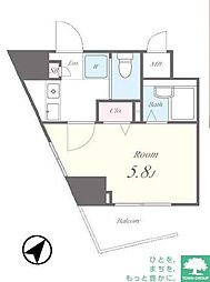 京急空港線 京急蒲田駅 徒歩3分の賃貸マンション 8階1Kの間取り