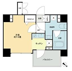 ＫＤＡ　ＳＨＩＮＡＧＡＷＡ　ＯＳＡＫＩ 5階1Kの間取り