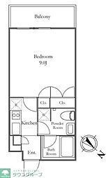 THE LUDLOW NAKAMEGURO 3階1Kの間取り