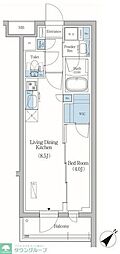 品川区旗の台5丁目マンション 1LDKの間取図画像