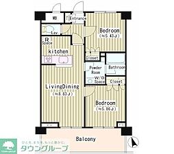 アーレア戸越公園 2LDKの間取図画像