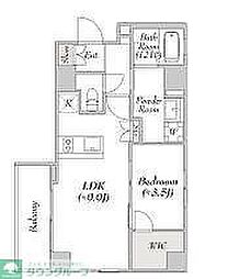 MYRIARESIDENCE長原 1LDKの間取図画像