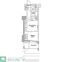 ザ・パークハビオ目黒桜邸 1DKの間取図画像