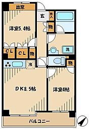ステラメゾン武蔵小山 2DKの間取図画像