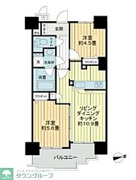 ライオンズマンション白金台 2LDKの間取図画像