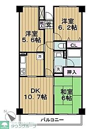 田園調布スカイライトマンション 3LDKの間取図画像