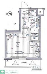 プレミアムキューブ大森本町 1Kの間取図画像