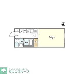 ラクラス洗足 1Kの間取図画像