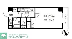 クレール目黒 1Kの間取図画像