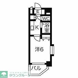 デュオ・クリエ西五反田-A 1Kの間取図画像