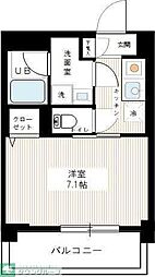 ボーヌ大森 1Kの間取図画像