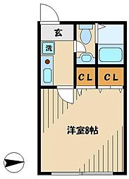 グリーンクロス西中延 1Kの間取図画像