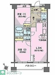 ヒルレジデンス大崎 2LDKの間取図画像