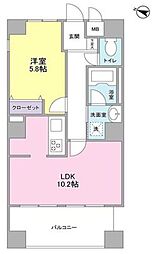 ボヌール都立大学参番館 1LDKの間取図画像