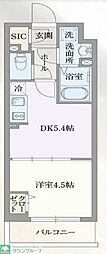 ルネサンスコート自由が丘 1DKの間取図画像