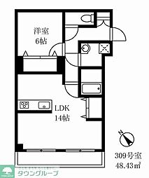 日経エスプラナード 1LDKの間取図画像