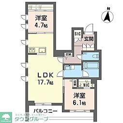 ベラフォレスタ 深沢 2LDKの間取図画像