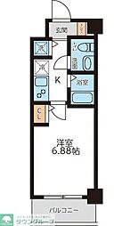 メゾン西馬込 1Kの間取図画像