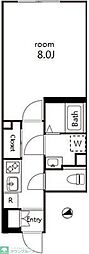 RenaissanceCourt蒲田 1Kの間取図画像