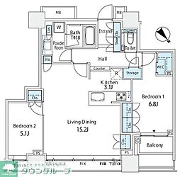 パークシティ武蔵小山ザタワー 3LDKの間取図画像