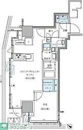 パークアクシス五反田スカイタワー 1LDKの間取図画像