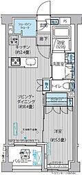 CITYCURRENT目黒学芸大学 1LDKの間取図画像
