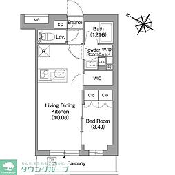 ORSUS戸越銀座 1LDKの間取図画像
