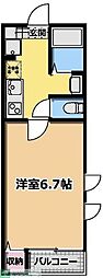 スプリング・ヒルズ 1Kの間取図画像