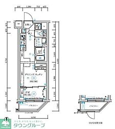 RELUXIA武蔵中原 1DKの間取図画像