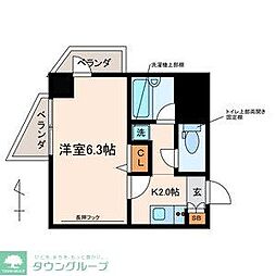 エクセリア馬込 1Kの間取図画像