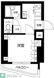 アヴィニティー品川戸越 1Kの間取図画像