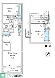 CREATIF学芸大学 3LDKの間取図画像