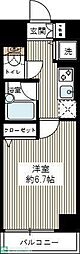 ライズステージ馬込 1Kの間取図画像