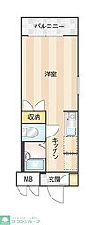 プラネット 1Kの間取図画像