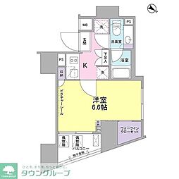 SIL西五反田 1Kの間取図画像