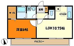 カーサ田園調布 1LDKの間取図画像