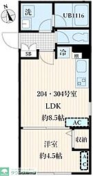 Aglaia品川中延 1LDKの間取図画像
