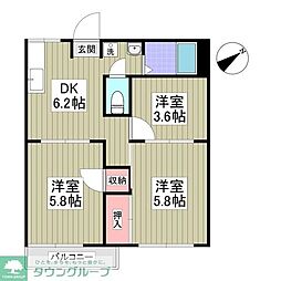 インペリアルハウス 2階3SDKの間取り