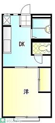 JR横浜線 成瀬駅 徒歩5分の賃貸アパート 2階1DKの間取り