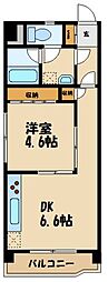 JR横浜線 古淵駅 徒歩1分の賃貸マンション 3階1DKの間取り