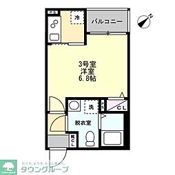 小田急小田原線 小田急相模原駅 徒歩8分の賃貸アパート 1階1Kの間取り