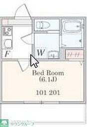 小田急小田原線 新百合ヶ丘駅 徒歩10分の賃貸アパート 1階1Kの間取り