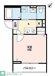 小田急小田原線 小田急相模原駅 徒歩10分の賃貸アパート 1階1Kの間取り