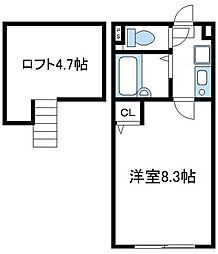 JR横浜線 橋本駅 徒歩12分の賃貸アパート 1階1Kの間取り