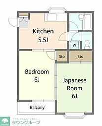 ハイツ佐久間 1階2Kの間取り